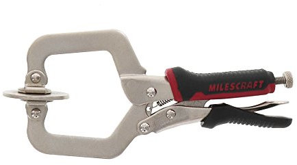 Milescraft 4000 51 mm Stirnklemme – robuste, arretierbare C-Klemme mit verstellbaren Drehpolstern, für Taschenlöcher, Holzbearbeitung und mehr