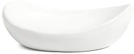 FORLONG Ceramic Soap Dish Holder, for Bathroom,Tub and Kitchen Sink（White）