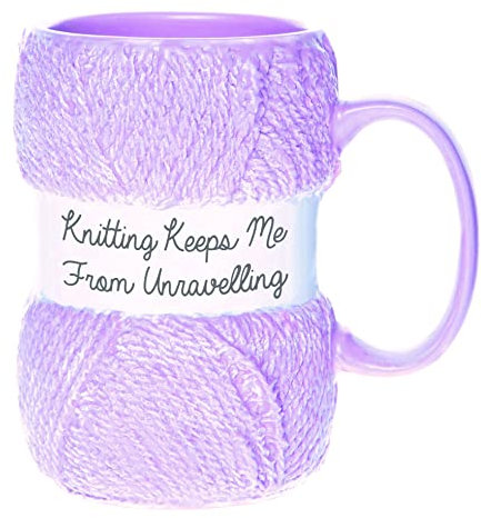 Boxer Gifts 'Keeps Me From Unravelling' origineller Strick-Becher | Realistisches Garn/Wolle Design | Lustiges Strick-Geschenk für Sie