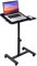 Seville Classics Mobiler Stehpult mit Beistelltisch Laptoptisch, Metall, schwarz 66 x 40.6 x 101.6 cm