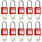 Lockout Tagout-Schlösser, Sicherheitsvorhängeschloss, unterschiedlich schließend, Loto Sicherheits-Vorhängeschlösser zum Aussperren, 10 Stück mit Nummer (Rot 1–10)