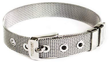 LIKERY Charmband | Mesh-Charmband | Mesh-Armband | Für Frauen, Mädchen, Jugendliche | Erhältlich in Silber, Gold, Rosé Gold (Silber)