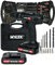 MYLEK 18V Cordless Drill Driver Electric (131 Piece Drill Set & 2 Batteries, Black)