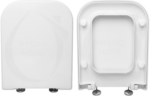 HYDRO HOME Copriwater Nero Ceramica Serie Aliseo Compatibile, Tavoletta Wc In Plastica Termoindurente Avvolgente, Cerniere Regolabili, Sedile wc MADE IN ITALY (CHIUSURA AMMORTIZZATA)