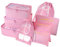 Vicloon Koffer Organizer, 8-in-1-Set Gepäck Organizer, Wasserdichte Reise Kleidertaschen umfassen 2 Schuhbeutel, 3 Packwürfel und 3 Aufbewahrungsbeutel, für Kleidung Schuhe Unterwäsche Kosmetik - Rosa