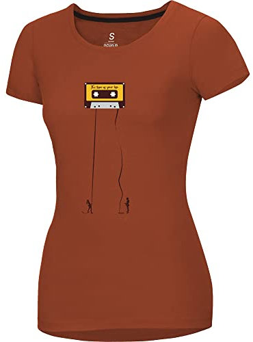 Ocun W Classic T Rot, Damen T-Shirt, Größe M - Farbe Retro Tape Rooibos Tea