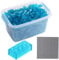 Bausteine - 520 Stück, Kompatibel zu Allen Anderen Herstellern - Inklusive Box und Grundplatte, Transparent Blau