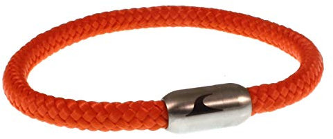 WAVEPIRATE® Segeltau-Armband Sylt Orange/Silber 23 cm Edelstahl-Verschluss in Geschenk-Box Männer Damen Herren