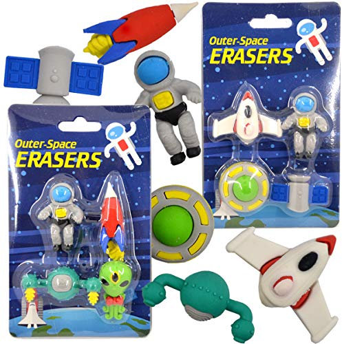 Radiergummi Space Weltraum Radierer Kinder 4.tlg Schule Mitgebel Büro Eraser