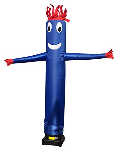 Tubo inflable para hombre cielo, títere bailarín, divertido chico inflable para publicidad de festivales (sin soplador) (azul, 10 pies)