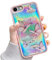 LCHULLE Kompatibel mit iPhone SE 2022 Hülle, iPhone 7,iPhone 8,iPhone SE2020 Handyhülle Schmetterling Glänzend Schutzhülle Mädchen Silikon Case Girls Glitzer Hülle für iPhone 7/8/SE2020/SE2022 Rosa