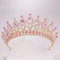 Prinzessinnenkrone Prinzessin Tiara Rosa Strass Stirnband Abschlussball Kopfschmuck Braut für Hochzeit Halloween Abschlussball Geburtstag Kostüm Party, M, Metall