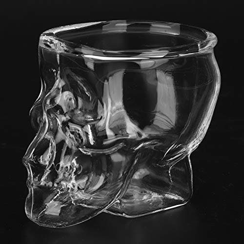 BORDSTRACT 3Pcs Copa de Vino de Calavera, Vasos de Chupito de Whisky de Base Pesada con Cara de Calavera 75ml 7.5x5.5x6cm/3x2.2x2.4in