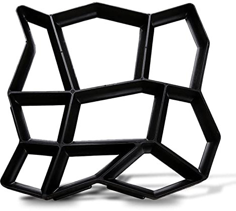 Jiubiaz Betonform, Gehweg Pflasterform, DIY Schalungsform, Kunststoff Gießform für Terrassenplatten, Trittplatten, Gehwegplatten, Garten (43x43x4cm, Unregelmäßig - 9 Kammer)