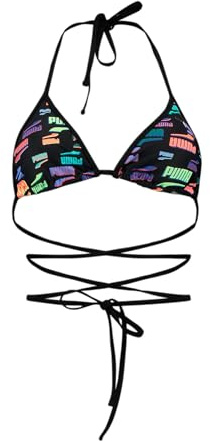 PUMA Damen Wrap Triangle Bikini Top, Black Combo, L EU