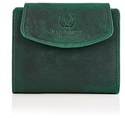 Geldbörse Damen Leder klein Vintage RFID Paolo Peruzzi grün