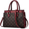 FORRICA Handtaschen Damen Umhängetasche Elegant Ahornblatt Henkeltasche Frauen Schultertasche Vintage PU Leder Shopper Tasche Rot