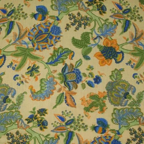 Aufwendiger Dschungel-Mix Paisley Pastell Sommer Luxus bedruckter Baumwollstoff (1 Meter, Pfirsich 3563)