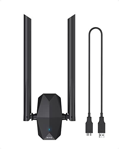 ioGiant WiFi 6 AX1800 USB WLAN Stick für PC mit High Gain Antennen, WLAN Stick WiFi 6 Dual Band USB WLAN Adapter hohe Reichweite 1201 Mbit/s 5GHz, 574 Mbit/s 2,4GHz, unterstützt NUR Windows 11/10