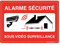 AUA SIGNALETIQUE - Panneau Signalétique en PVC Rigide et Compacte 1.5 mm. (170 x 121 mm, Alarme Sécurité 24h/24 sous Vidéo)