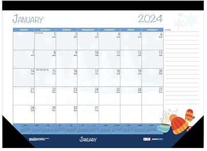 House of Doolittle 1396-24 Monats-Schreibtischunterlage für 2024, 47 x 33 cm