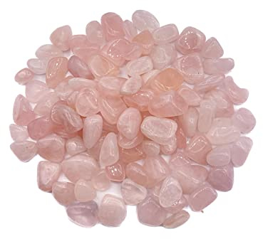 Kit di pietre naturali in quarzo rosa burattato, 0,5 kg, guarigione Reiki, bilanciamento energetico, allineamento dei chakra, buona fortuna, regalo Reiki (pietre da 1,8 a 2,3 cm)