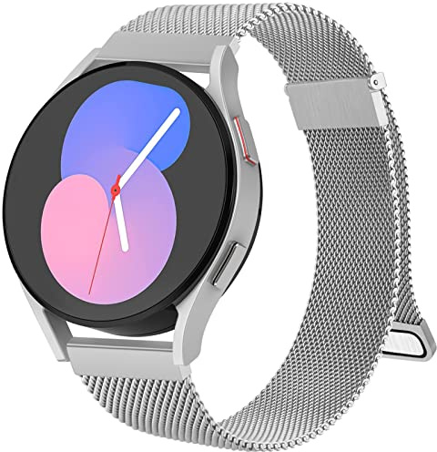Bracelet Oumida pour Samsung Galaxy Watch 6/5/4/7 40mm 44mm, 45mm, 20mm en Acier Inoxydable Tissé pour Samsung Watch 4 Classic 46mm 42mm, Active2