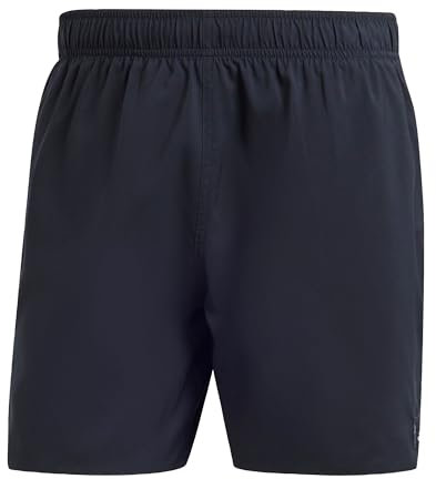 adidas Uomo Solid CLX Short-Length Swim Shorts, Black/Lucid Lemon, XS