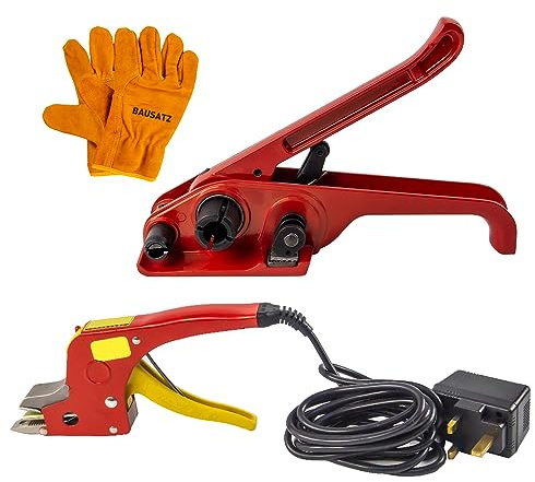 BAUSATZ Hand Tools Strapping Hot Melt Strapping Machine Hot Melting Strapping Banding Machine Straps Packing Machine Belt Tensioner Tool Banding Strapping Kit Packaging Strapping Machine (UK Plug)