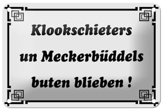FEMER Blechschild Spruch 18x12cm Klookschieters Meckerbüddels