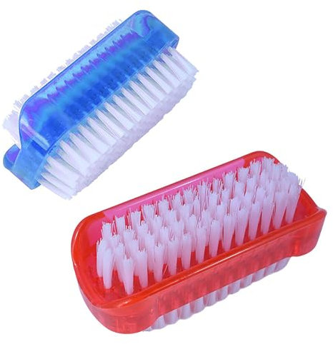 2Pcs Portable Nail Scrubbing Brush Comfortable Hand Grip Double Sided Nail Brush Effective Useful Hand Scrubbing Brush with Soft Bristles for Nails Toes Hands