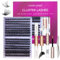 3D Thick Eyelash Extension Kit 320 Pcs Fluffy Cluster Lashes 60D+80D 10-16mm Lash Extension Kit Individual Eyelashes with Bond and Seal Glue Tweezers False Eyelashes Set for Beginners (60D+80D)
