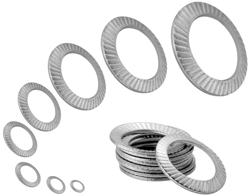 Sicherungsscheiben M4 100er Set aus Edelstahl A2 V2A Form S * U-Scheiben gezahnt Beilagscheiben Unterlegscheiben Hochspannungsscheiben Unterlegscheiben Set