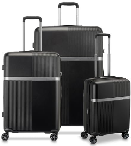 Roncato AIRGLAM Kofferset (Großer, Mittelgroßer, Kabinen) Schwarz