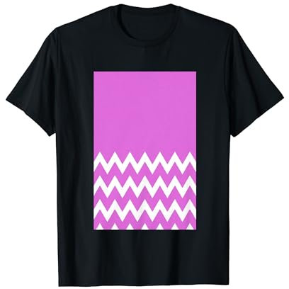 Retro Zickzack-Muster, Chevron-Muster, Orchidee und Weiß T-Shirt
