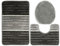 AKCILA COMO Bad Teppich Grau 50x80+40x60+40x50cm | 3-teiliges Set Badezimmerteppich | Badematte bunt | Bad Vorleger waschbar | Rechteckig Badewanne Rutschfest | Badematten & Badteppiche | Bathroom Rug