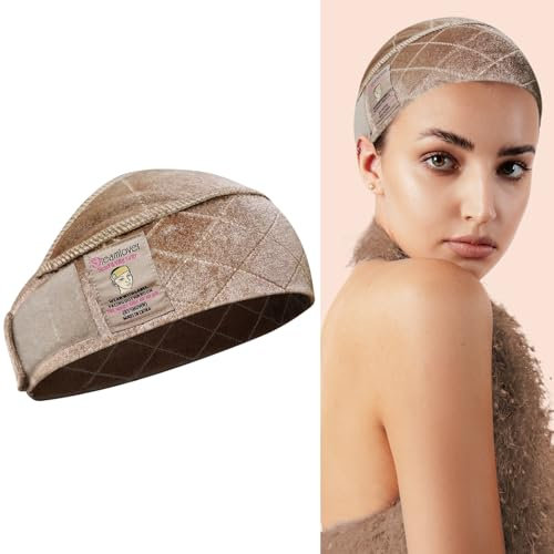 Dreamlover Wig Band für Lace Front Perücken, Verstellbares Perückenband Rutschfest zum Halten von Perücken, Wig Grip Band, Samt Perückengriff, Hellbraun