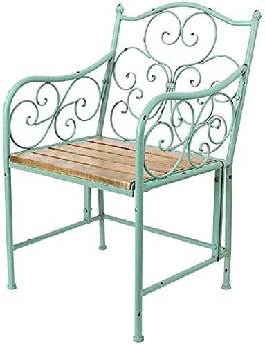 Outdoor Bench Patio Bench Front Porch Furniture Outdoor Wrought Iron Retro Seats Steel Frame Leisure Benches Hollow Backrest (Double Chair) ()