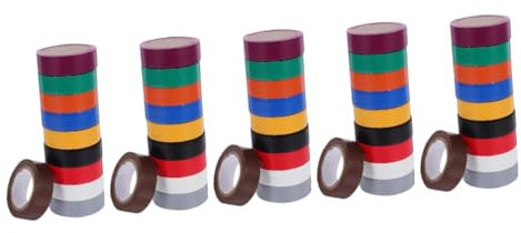 ULTECHNOVO 50rollos Cinta Aislante Eléctrica De Pack Tape Multi- Para Electricidad y Automoción Resistente y Para Cables y Conexiones