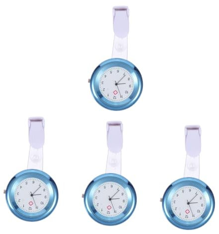 COLLBATH 4 Stück Schwesterntisch pro Watch Medical Watch Nurse Watch Taschen- -Uhrenaufsatz Krankenschwester-Stift Krankenschwester Uhr Schwesternuhren für Damen Legierung Blue