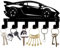 CREATCABIN Porte Clés Mural en Métal avec 6 Crochet Décoratif en Forme de Voiture Porte Serviettes Noir Décoration Murale pour Entrée Salon Salle de Bain 27x13cm