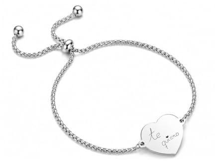 Genérico Regalo dia de la madre | Pulsera mujer personalizada | Regalo mujer | Pulsera niña grabada | Pulsera acero inoxidable personalizable | Pulsera para mujer