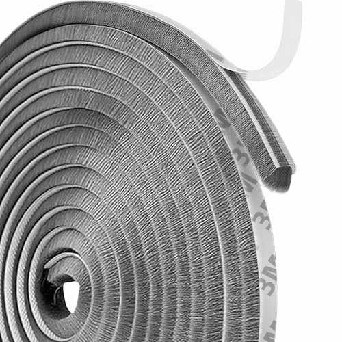 Jyvex 7M Bürstendichtung Türdichtung Selbstklebend, 9mmx9mm Dichtungsstreifen für Tür,Türdichtung Unten, Bürstendichtung Rolladenkasten, Zugluftstopper für Türen