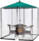 Pavillon Moskitonetz für Sonnenschirm, dellyy 300x300CM Fliegengitter Pavillon Quadrat mit Fliegengitter, für Terrassen, Decks, Rasenflächen und Balkone(Schwarz)