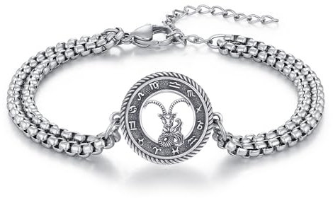 PARYFO Sternzeichen Steinbock Armband 925 Sterling Silber Steinbock Konstellationen Armband Astrologie Horoskop Schmuck Geschenke für Männer Damen Unisex
