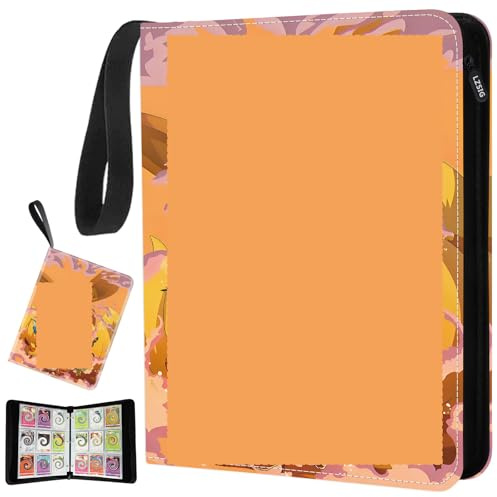 LZSIG 9-Pockets Card Binder - Can hold 1008 Cards with 56 Removable Sleeves, 3-Ring Zipper Sports Book Compatible with TCG, MTG and Game Cards, Trading Card Collector Album