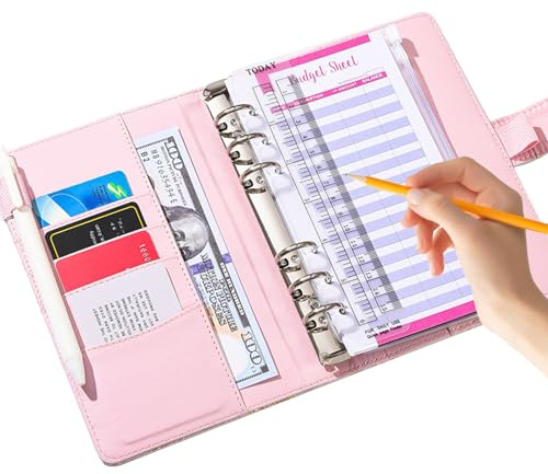 Sparmanagement-Buch – A6 Geldbudget Organizer mit Reißverschlusstasche | Sparorganizer Budgetumschläge – für Männer, Frauen, Jugendliche, Teenager