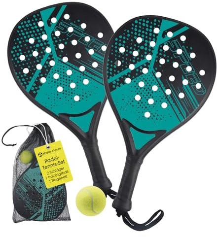 #DoYourSports Kit de Raquettes de Padel | Raquettes de Padel et kit de démarrage, 2 Raquettes pour Le Padel avec Balle et Filet | Poignée antidérapante, idéale pour l'entraînement et Les Loisirs