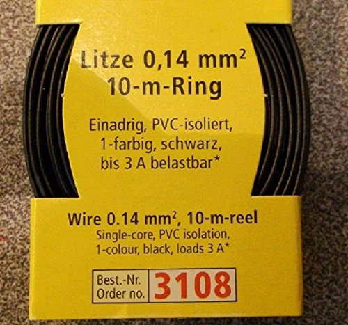 Brawa 3108 Litze 0,14mm² 10m Ring schwarz