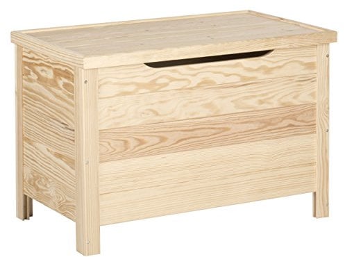 Baúl de almacenaje de madera maciza de pino con patas cuadradas 48x70x40cm